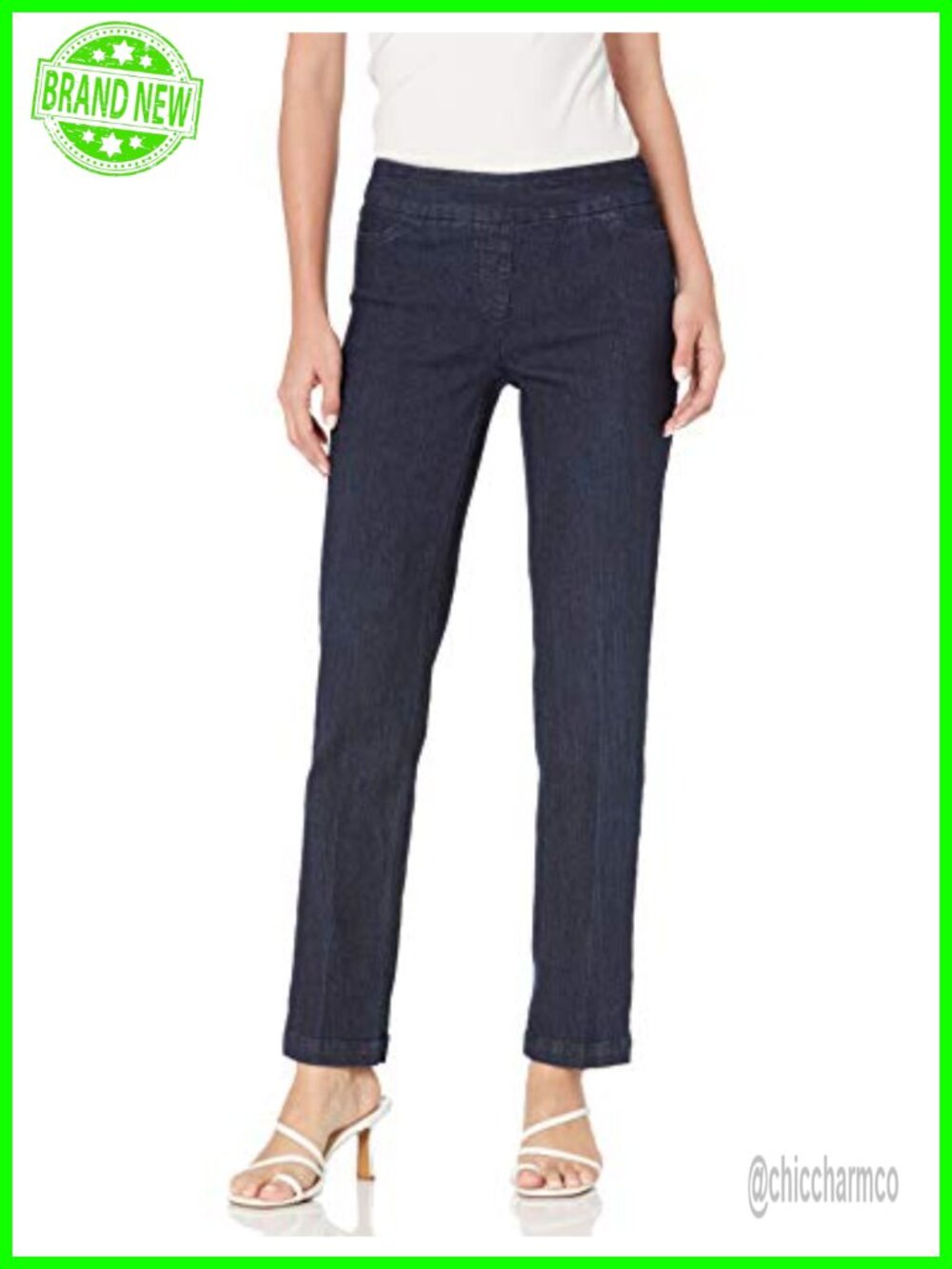 Pull-On Relaxed Leg Pants with Tummy Control Wrinkle Resistant Stretch